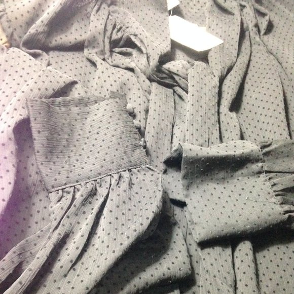 H&M Beautiful Loose Sheer Tie Front Blouse, 4, NWT - Picture 5 of 13